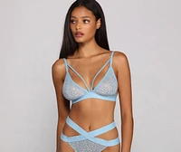 Glitter Glam Caged Bra And Panty Set