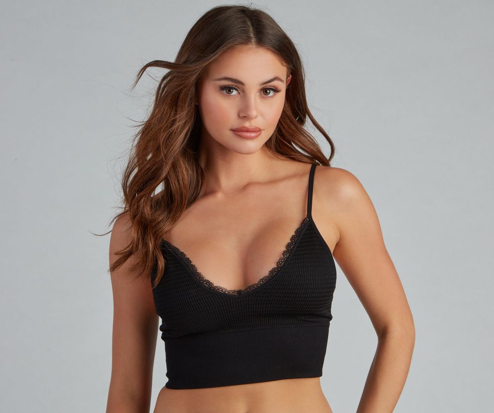 Windsor Dainty Lace Detail Ribbed Bralette