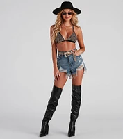 Statement Rhinestone Chain Bra