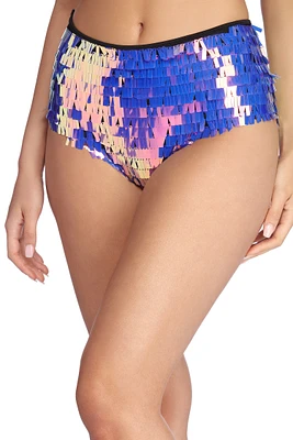 Glow Sequin Fringe Hot Shorts