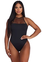 Laced Mesh Swimsuit