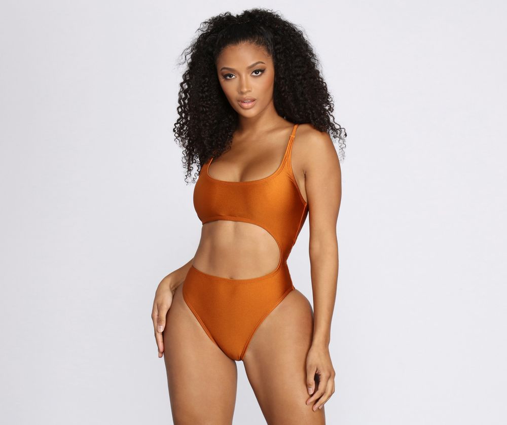 Cut-Out Cheeky One-Piece Swimsuit