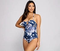 Floral Fusion Foiled One Piece Swimsuit