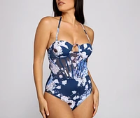 Floral Fusion Foiled One Piece Swimsuit