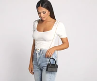 So Extra Faux Leather Mini Purse