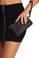 Rhinestone Mini Crossbody And Wristlet