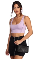 Rhinestone Mini Crossbody And Wristlet