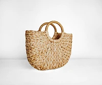 Woven Straw Hand Held Tote