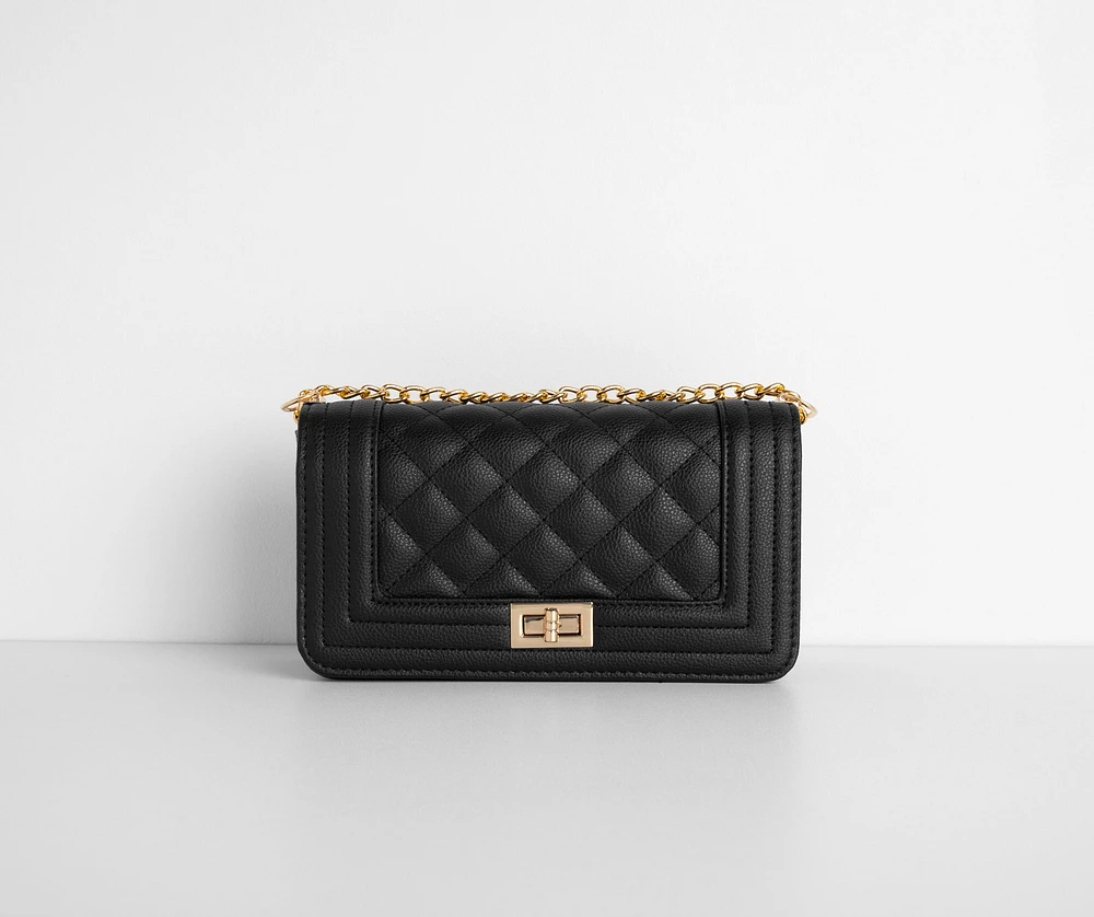 Quilted Elegance Faux Leather Handbag