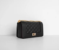 Quilted Elegance Faux Leather Handbag