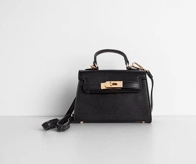 Saffiano Turnlock Top Handle Bag