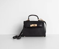 Saffiano Turnlock Top Handle Bag