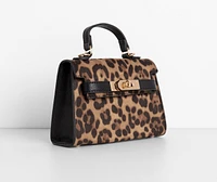 Saffiano Turnlock Top Handle Bag