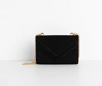 Faux Suede Envelope Cross-Body Purse