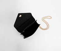 Faux Suede Envelope Cross-Body Purse