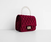 Velvet Quilted Handbag