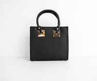 Keepin' On Track Faux Leather Square Purse