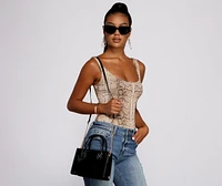 A Luxe Mood Faux Leather Mini Tote
