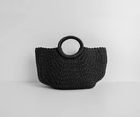 Which Way To The Beach Large Straw Tote