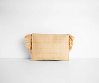 Island Time Straw Fringe Clutch