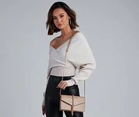Croc Embossed Envelope Clutch