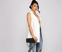Faux Leather And PVC Statement Crossbody