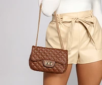 Trendy Turnlock Quilted Diamond Crossbody