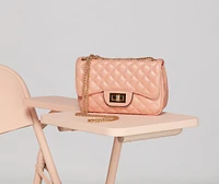Trendy Turnlock Quilted Diamond Crossbody