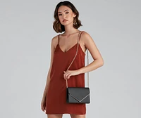 Class Act Faux Leather Envelope Crossbody Bag