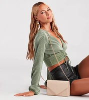 Class Act Faux Leather Envelope Crossbody Bag
