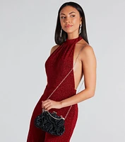 Chic Romance Satin Rose Handbag