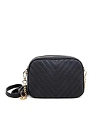 Faux Leather Chevron Crossbody