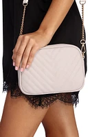 Faux Leather Chevron Crossbody
