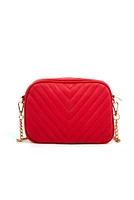 Faux Leather Chevron Crossbody