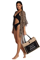 Hello Weekend Straw Tote Bag