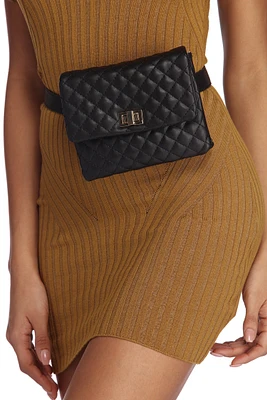 Quilted Crossbody Fanny Pack Belt