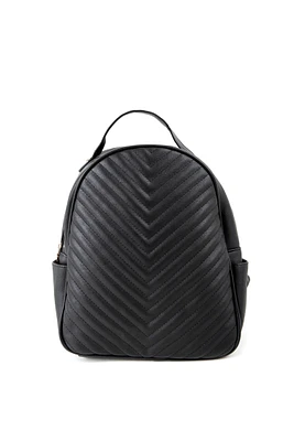 Faux Leather Quilted Chevron Backpack