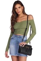 Zip Front Crossbody Satchel