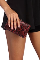 Box It Snake Print Clutch