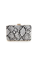 Box It Snake Print Clutch