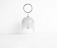 Rhinestone Fringe Sphere Clutch