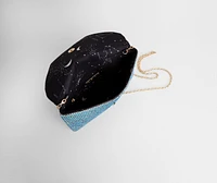 Rhinestone Mesh Envelope Clutch