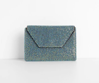 Rhinestone Mesh Envelope Clutch