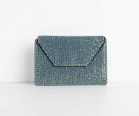 Rhinestone Mesh Envelope Clutch