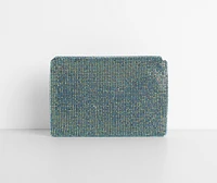 Rhinestone Mesh Envelope Clutch