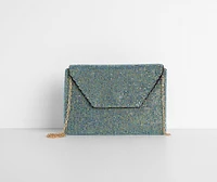 Rhinestone Mesh Envelope Clutch