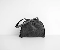 Mini Rhinestone Drawstring Purse