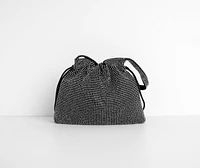Mini Rhinestone Drawstring Purse