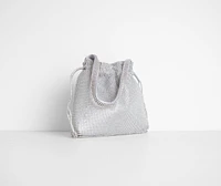 Keeping It Elegant Rhinestone Drawstring Clutch