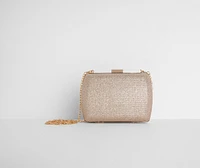 Comin' Clutch Glitter Mesh Evening Bag
